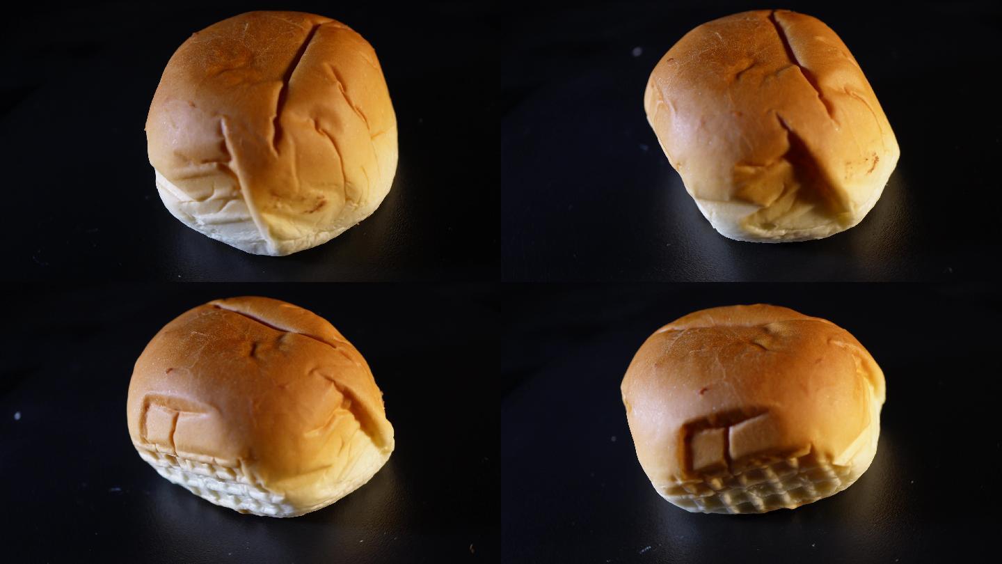 特写面包豆沙馅面包  (3)