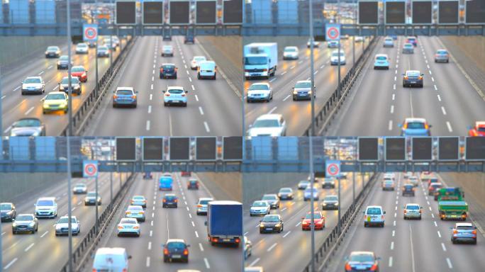 德国高速公路车流上下班堵车国外缓行