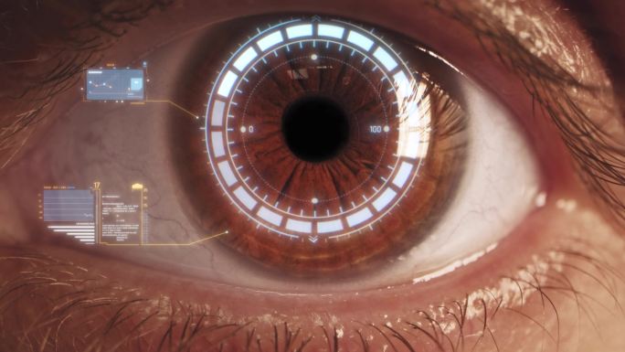 男性眼睛特写技术3d眼睛扫描