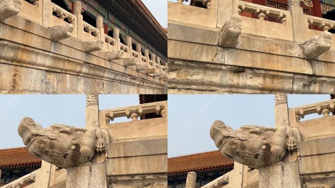 中国古代排水系统故宫排水兽石雕栏杆 (