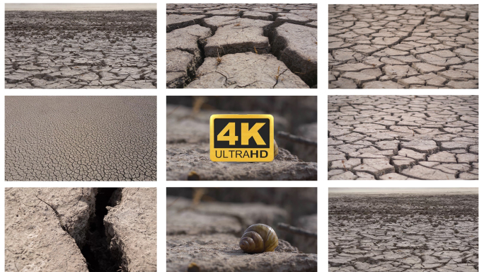 4K干旱贫瘠土地干裂龟裂缺水