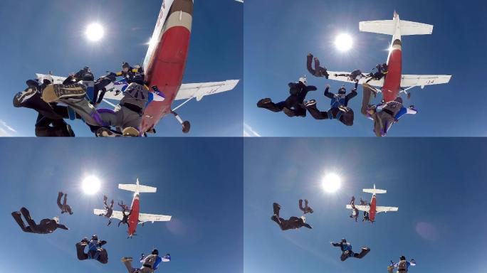 跳伞跳伞运动员极限挑战高空跳伞