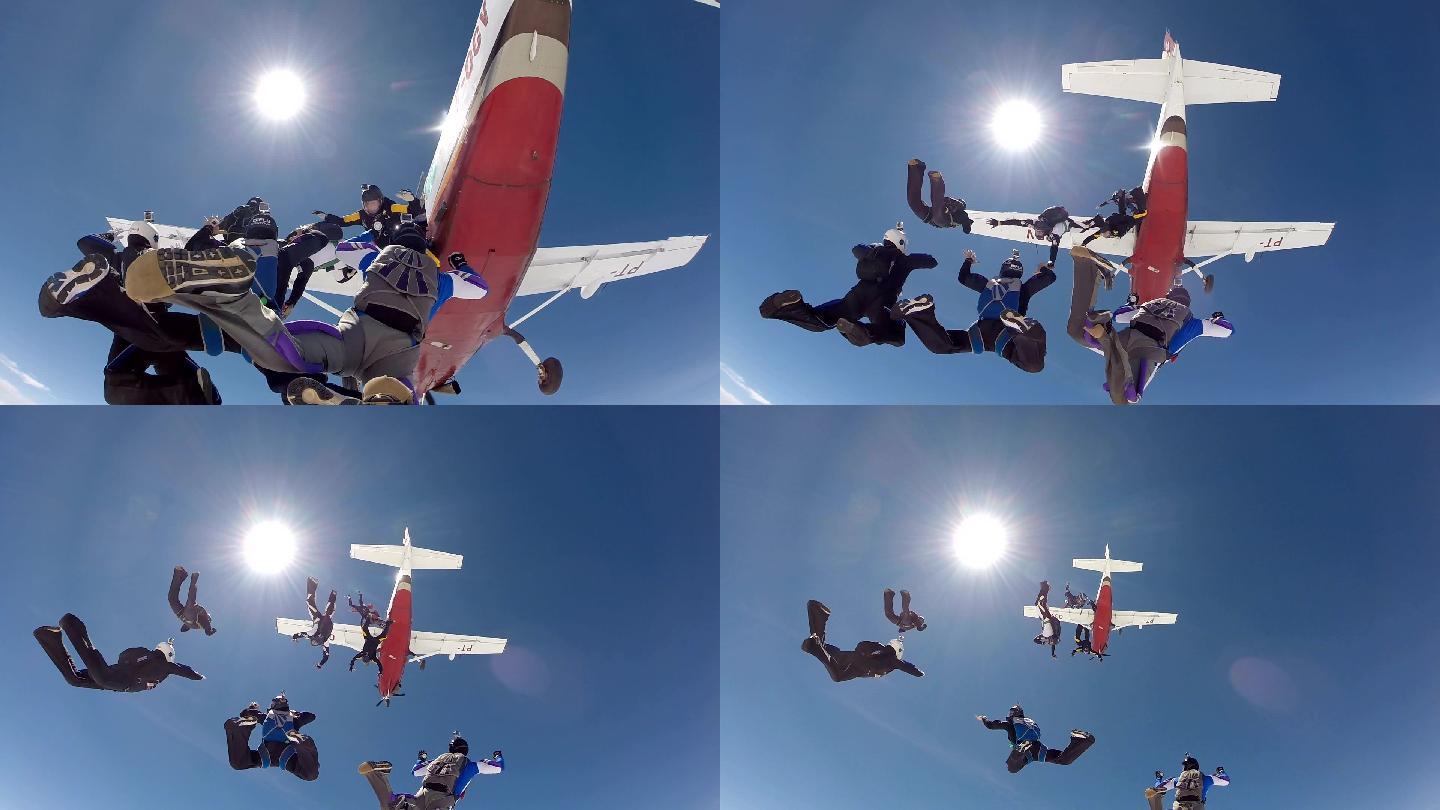跳伞跳伞运动员极限挑战高空跳伞