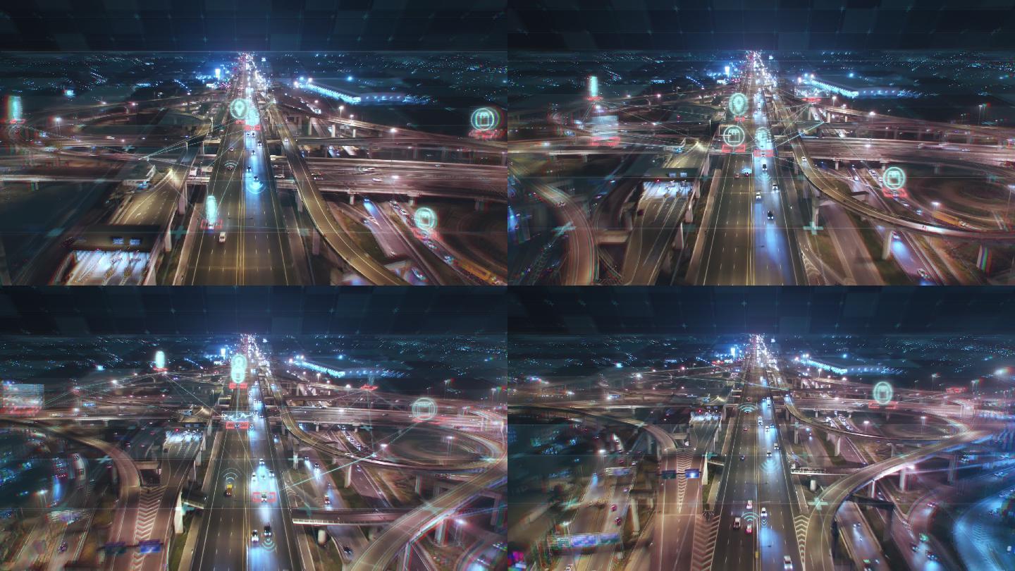 城市交通智慧化城市实景结合线条智能科技5