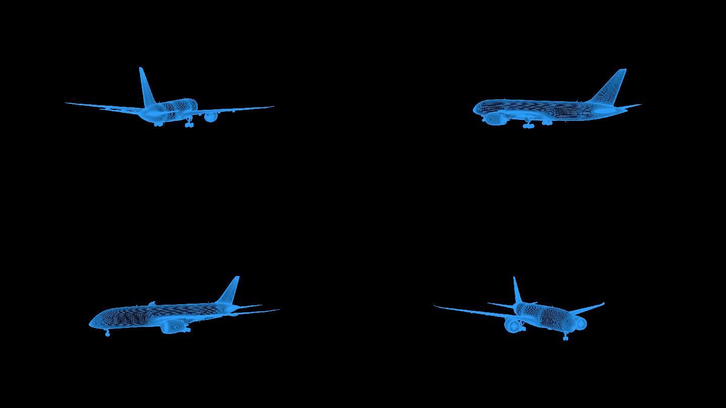 全息蓝色科技客运飞机循环带通道