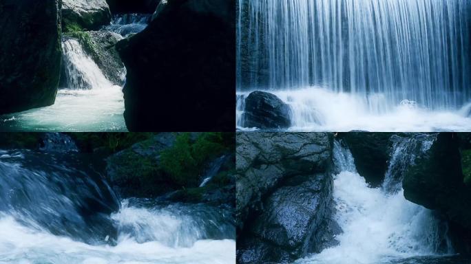 大岭峡谷山间泉水瀑布安徽