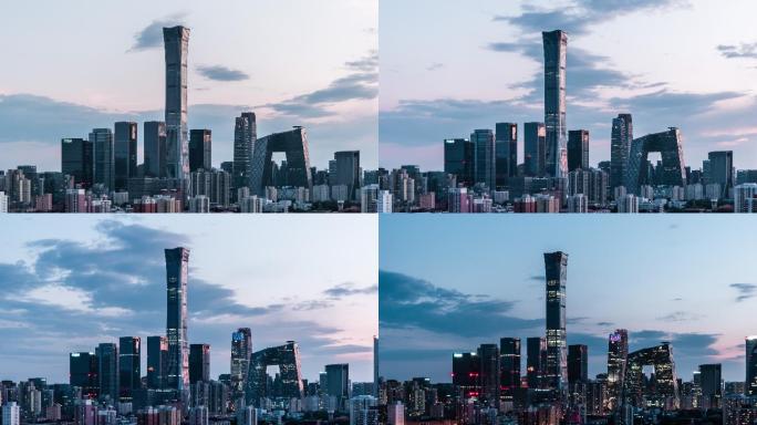 北京天际线延时交通延时繁荣城市景观