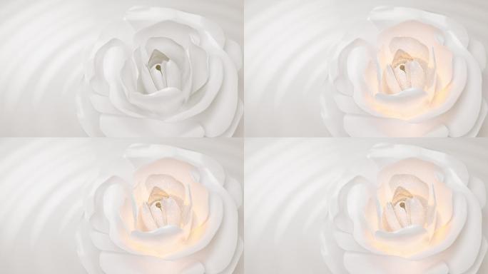 精华液滴玫瑰花激发活性因子美容护肤素材