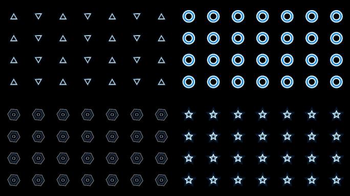 4K蓝色图形动感视频-循环