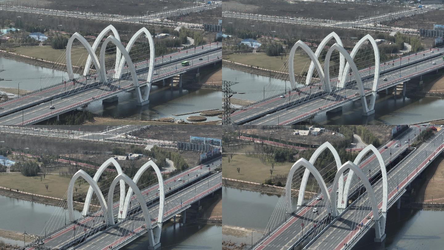 西咸新区经济发展建设莲花桥镐京桥汽车过桥