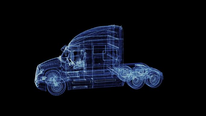 卡车的粒子全息图卡车全息模型图卡车构造动