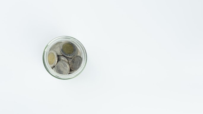 硬币现金积累理财存钱罐