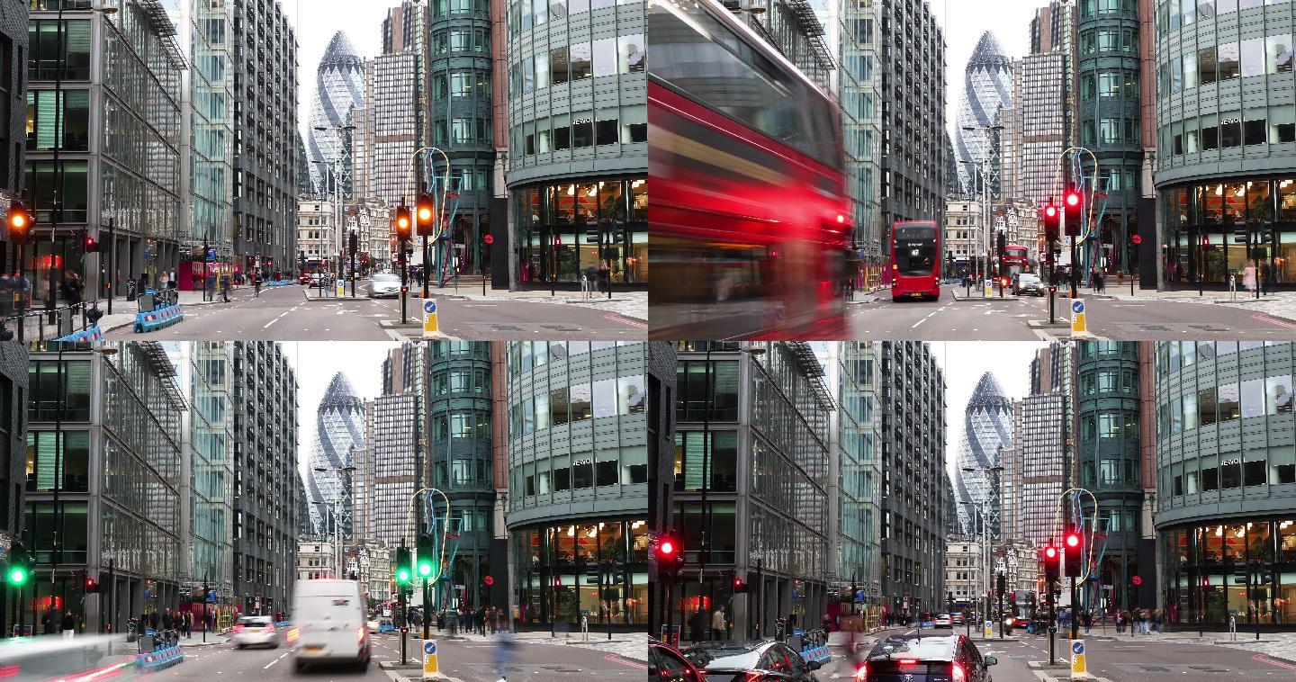 伦敦金融区交通景观