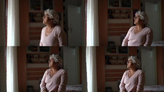 忧心忡忡的老妇人欧洲外国人视频素材