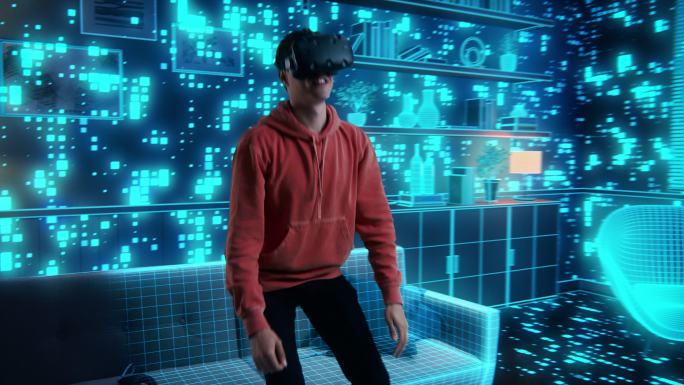 进入网络空间VR眼镜4K智慧科技赛博朋克