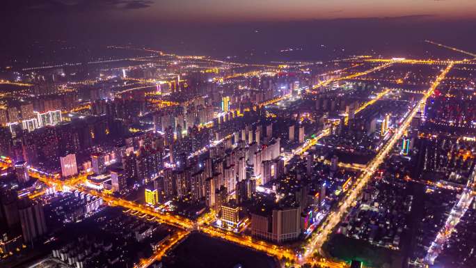 阜阳航拍城市夜景