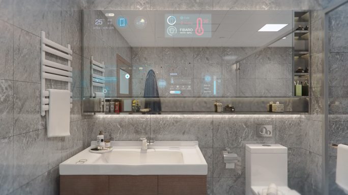 三维洗手间卫生间建筑动画3d
