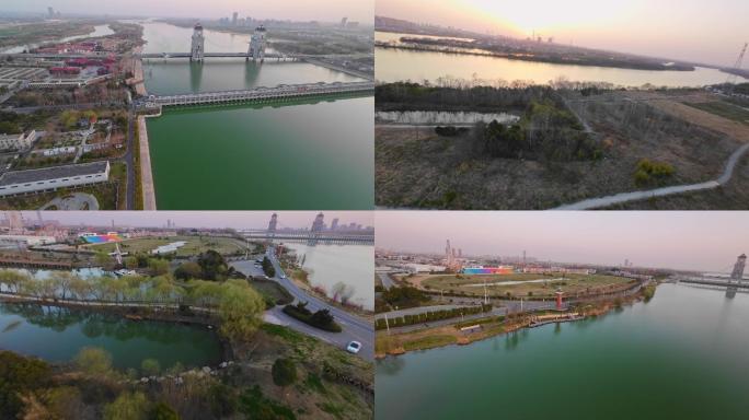 扬州七河八岛跑马场夕阳景色实拍