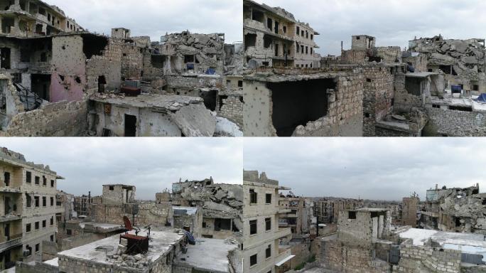 叙利亚阿勒颇的建筑废墟