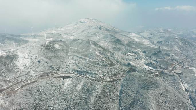 东白山雪景航拍