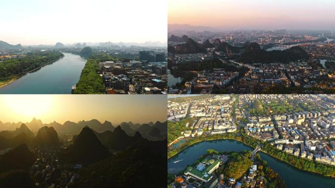 桂林市区各时段大景航拍