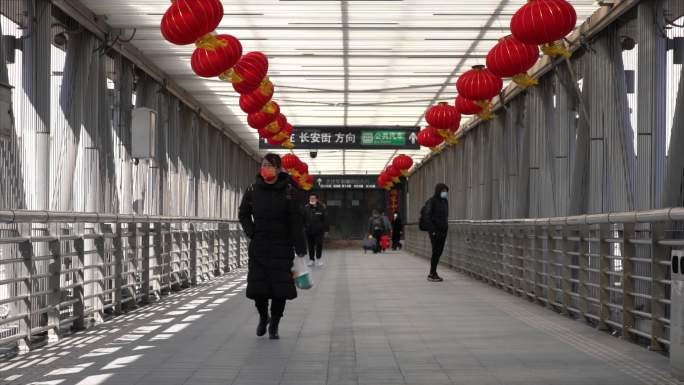北京西站火车站春运人流来往