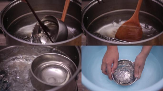 【镜头合集】洗碗刷碗不锈钢碗