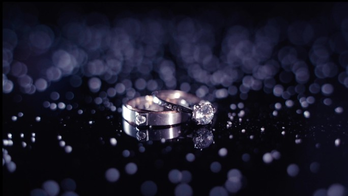 男女婚礼结婚戒指摆拍转场过度素材