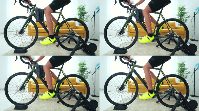 年轻人早上在做家庭训练。