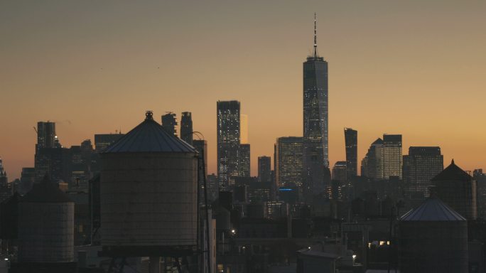 曼哈顿市中心黄昏美景