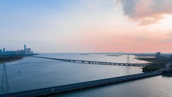 美好蓝天，东太湖苏州湾大桥延时摄影，4K