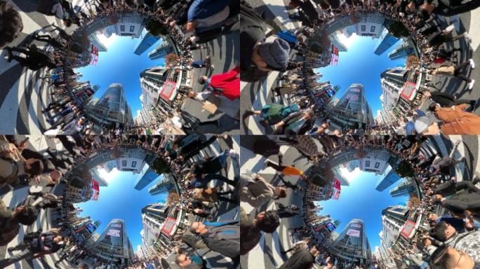 城市景观360度全球化外国步行街