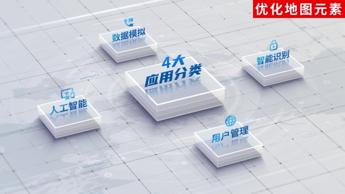 【4】简洁分类图标信息展示四ae模板包装