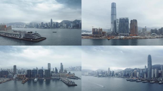 香港港口航拍空镜