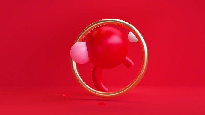 3d运动设计红色球体