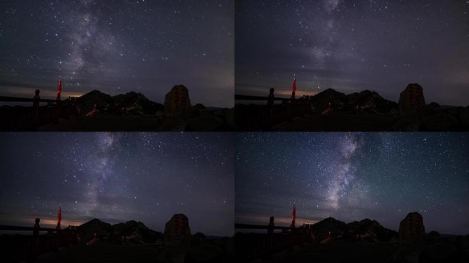 陕西宝鸡太白山星空银河延时4K