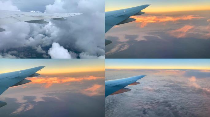 飞机俯瞰大地云层
