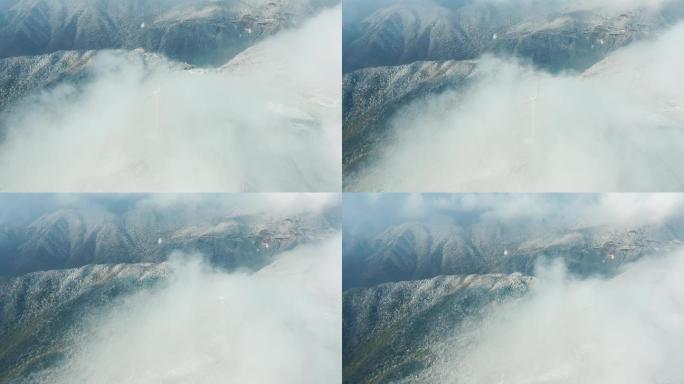 东白山雪后风车云海风光4K