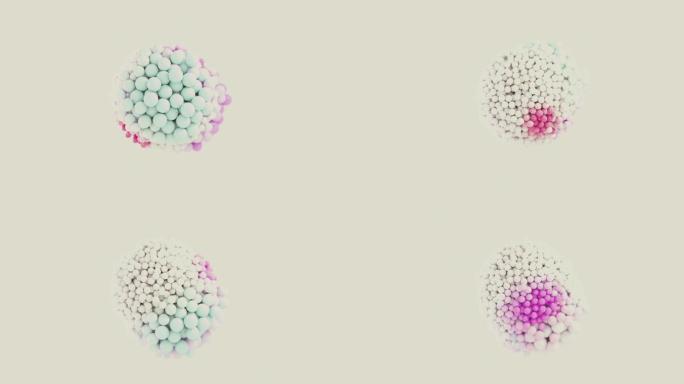抽象几何背景多球体粒子三维渲染