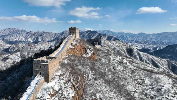 河北承德金山岭长城雪景