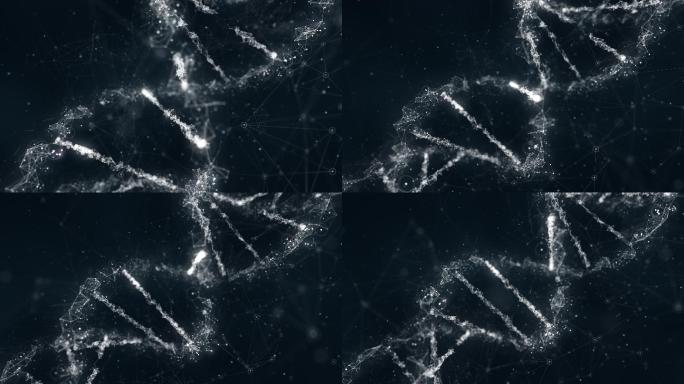 DNA动画粒子特效双螺旋基因链