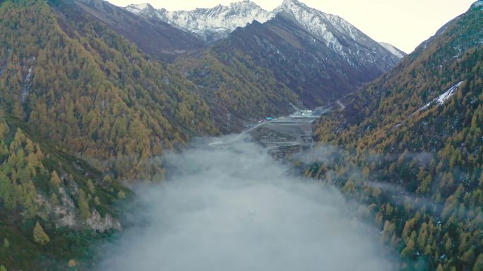 四川阿坝州小金县四姑娘山航拍