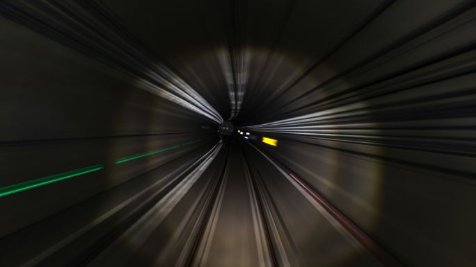 无人驾驶地铁穿梭隧道延时