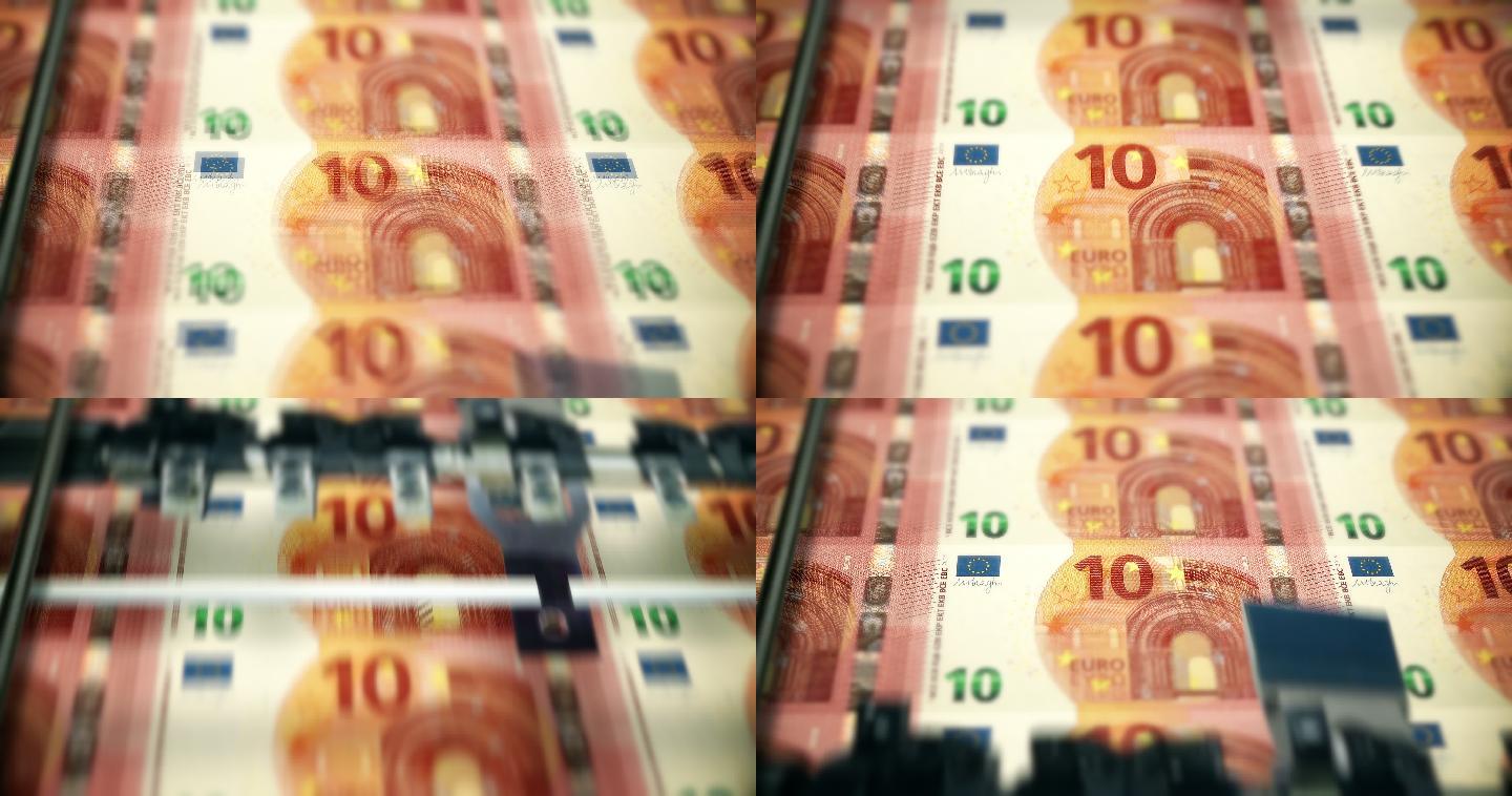 欧元纸币印刷财富银行流通