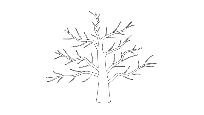 手绘树木png序列图