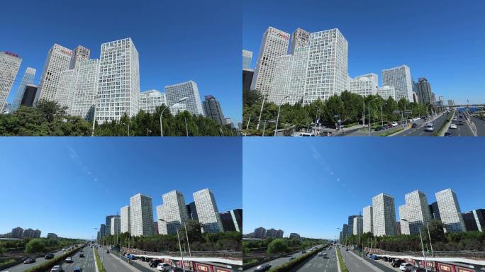 北京建外SOHO 建筑-大厦-车流