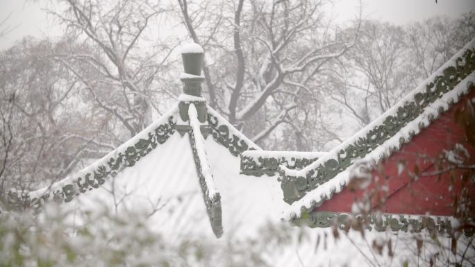 草堂寺雪景 终南山道观