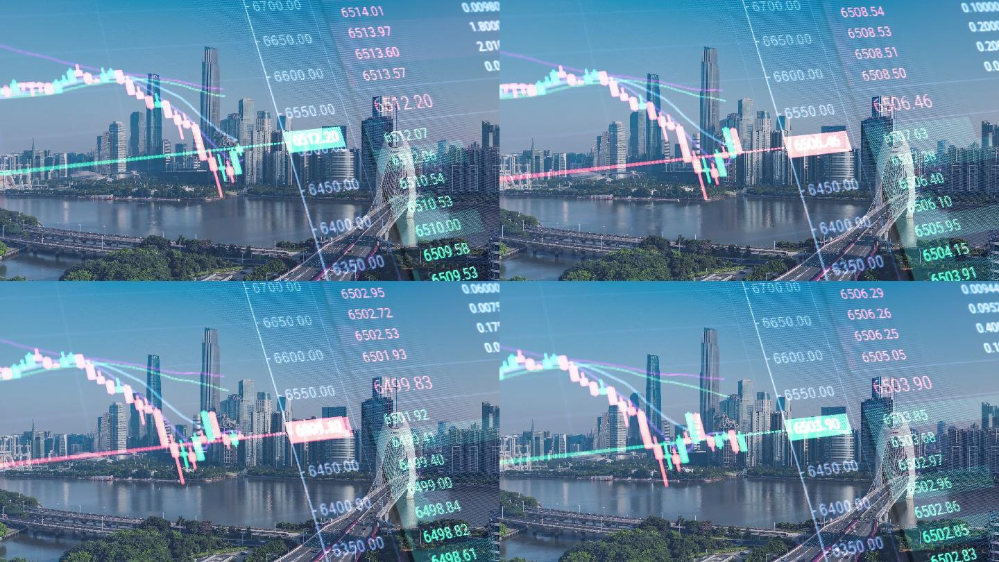 广州天际线和股票金融概念延时