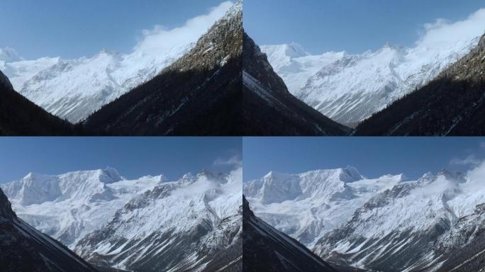 4K航拍西藏米堆冰川