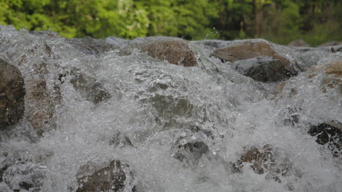 实拍水流山水瀑布视频素材